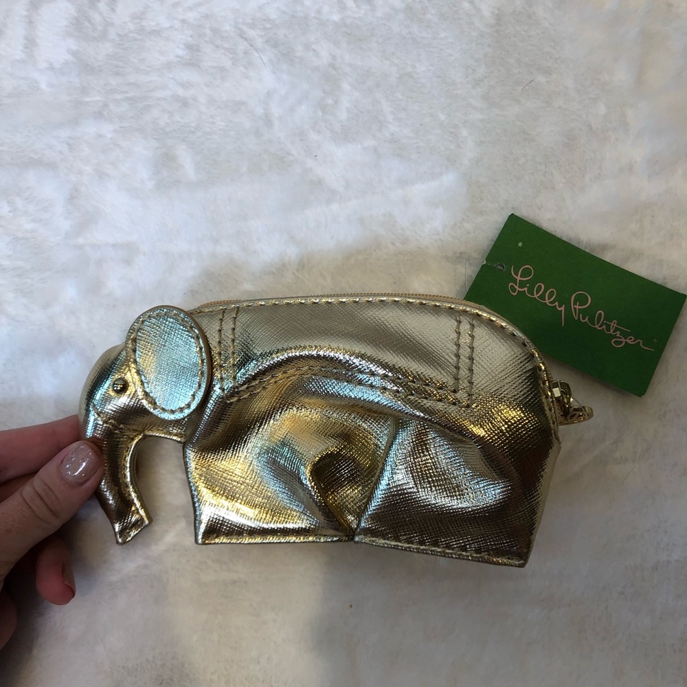 Lilly Pulitzer Gold Elephant Coin Purse
